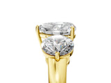 Yellow gold Heart Cut Diamond Three-Stone Ring with Prong Setting and Classic Band_162