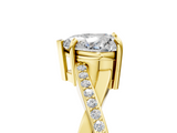 Yellow gold Heart Cut Diamond Twisted Band Engagement Ring with Prong Setting_20
