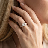 Yellow gold Heart Cut Diamond Twisted Band with Pavé Setting and Four-Prong Setting_14