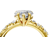 Yellow gold Heart Cut Diamond Vine Band with Four-Prong Setting_62