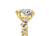 Yellow gold Heart Cut Diamond Vine Band with Four-Prong Setting_63