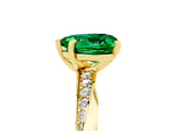 Yellow gold Heart Cut Emerald Engagement Ring with Side Stone Accents and Four-Prong Setting_77
