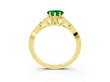 Yellow gold Heart Cut Emerald Solitaire Celtic Knot Ring with Four-Prong Setting_15