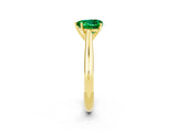 Yellow gold Heart Cut Emerald Solitaire Engagement Ring with Cathedral Setting and Four-Prong Mount_26
