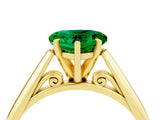 Yellow gold Heart Cut Emerald Solitaire Engagement Ring with Cathedral Setting and Four-Prong Mount_28