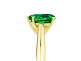 Yellow gold Heart Cut Emerald Solitaire Engagement Ring with Cathedral Setting and Four-Prong Mount_29