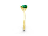 Yellow gold Heart Cut Emerald Solitaire Engagement Ring with Cathedral Setting and Four-Prong Mount_68