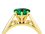 Yellow gold Heart Cut Emerald Solitaire Engagement Ring with Cathedral Setting and Four-Prong Mount_70