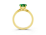 Yellow gold Heart Cut Emerald Solitaire Engagement Ring with Classic Band and Four-Prong Setting_27