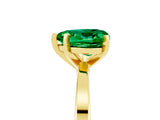Yellow gold Heart Cut Emerald Solitaire Engagement Ring with Classic Band and Four-Prong Setting_29