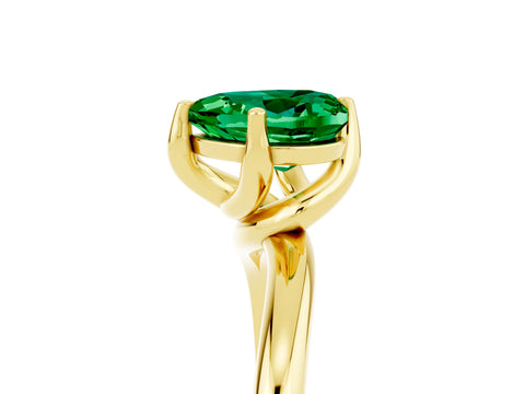 Yellow gold Heart Cut Emerald Solitaire Engagement Ring with Four-Prong Setting and Classic Band_17