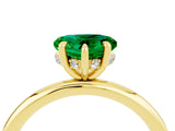 Yellow gold Heart Cut Emerald Solitaire Ring with Thin Band and Four-Prong Setting_4
