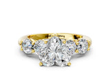 Yellow gold Heart Cut Five-Stone Prong Set Diamond Ring with Classic Band_39