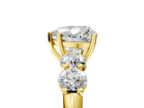 Yellow gold Heart Cut Five-Stone Prong Set Diamond Ring with Classic Band_44