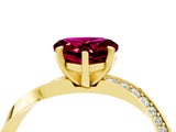 Yellow gold Heart Cut Garnet Engagement Ring with Side Stone Accents and Four-Prong Setting_28