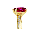 Yellow gold Heart Cut Garnet Engagement Ring with Side Stone Accents and Four-Prong Setting_29
