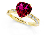 Yellow gold Heart Cut Garnet Engagement Ring with Side Stone Accents and Four-Prong Setting_61