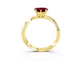 Yellow gold Heart Cut Garnet Engagement Ring with Side Stone Accents and Four-Prong Setting_63