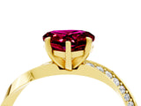 Yellow gold Heart Cut Garnet Engagement Ring with Side Stone Accents and Four-Prong Setting_64