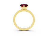 Yellow gold Heart Cut Garnet Milgrain Pavé Engagement Ring with Four-Prong Setting_15