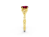 Yellow gold Heart Cut Garnet Solitaire Celtic Knot Ring with Four-Prong Setting_14