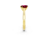 Yellow gold Heart Cut Garnet Solitaire Engagement Ring with Cathedral Setting and Four-Prong Mount_26