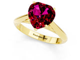 Yellow gold Heart Cut Garnet Solitaire Engagement Ring with Cathedral Setting and Four-Prong Mount_31