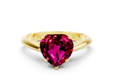 Yellow gold Heart Cut Garnet Solitaire Engagement Ring with Cathedral Setting and Four-Prong Mount_66