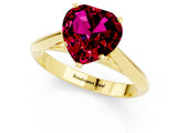 Yellow gold Heart Cut Garnet Solitaire Engagement Ring with Cathedral Setting and Four-Prong Mount_67