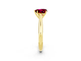 Yellow gold Heart Cut Garnet Solitaire Engagement Ring with Cathedral Setting and Four-Prong Mount_68