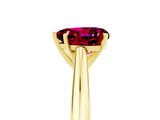 Yellow gold Heart Cut Garnet Solitaire Engagement Ring with Cathedral Setting and Four-Prong Mount_71