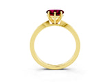 Yellow gold Heart Cut Garnet Solitaire Engagement Ring with Classic Band and Four-Prong Setting_27