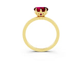 Yellow gold Heart Cut Garnet Solitaire Ring with Thin Band and Prong Setting_27