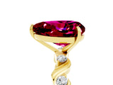 Yellow gold Heart Cut Garnet Solitaire Twisted Band with Round  Accents and Prong Setting_17