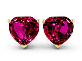 Yellow gold Heart Cut Garnet Stud Earrings_18