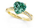 Yellow gold Heart Cut Green Sapphire Engagement Ring with Side Stone Accents and Four-Prong Setting_61