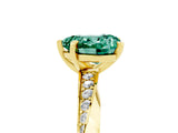 Yellow gold Heart Cut Green Sapphire Engagement Ring with Side Stone Accents and Four-Prong Setting_65