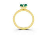 Yellow gold Heart Cut Green Sapphire Milgrain Pavé Engagement Ring with Four-Prong Setting_15