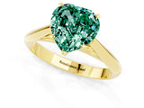 Yellow gold Heart Cut Green Sapphire Solitaire Engagement Ring with Cathedral Setting and Four-Prong Mount_67