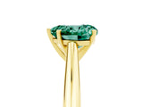 Yellow gold Heart Cut Green Sapphire Solitaire Engagement Ring with Cathedral Setting and Four-Prong Mount_71