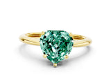 Yellow gold Heart Cut Green Sapphire Solitaire Engagement Ring with Classic Band and Four-Prong Setting_24