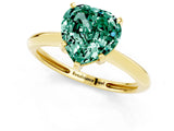 Yellow gold Heart Cut Green Sapphire Solitaire Engagement Ring with Classic Band and Four-Prong Setting_25