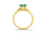 Yellow gold Heart Cut Green Sapphire Solitaire Engagement Ring with Classic Band and Four-Prong Setting_27