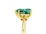 Yellow gold Heart Cut Green Sapphire Solitaire Engagement Ring with Classic Band and Four-Prong Setting_29
