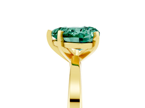 Yellow gold Heart Cut Green Sapphire Solitaire Engagement Ring with Classic Band and Four-Prong Setting_29