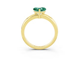 Yellow gold Heart Cut Green Sapphire Solitaire Engagement Ring with Round Band and Four-Prong Setting_3