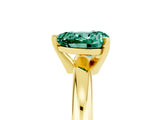 Yellow gold Heart Cut Green Sapphire Solitaire Engagement Ring with Round Band and Four-Prong Setting_5