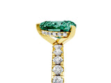 Yellow gold Heart Cut Green Sapphire Solitaire Ring with Round  Pavé Band and Four-Prong Setting_41
