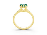 Yellow gold Heart Cut Green Sapphire Solitaire Ring with Wide Band and Prong Setting_3