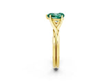 Yellow gold Heart Cut Green Sapphire Solitaire Twist Band Prong Setting Ring_50